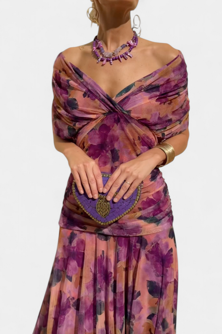 Eloria | Elegáns női ruha | Romantikus, hosszú virágos ruha